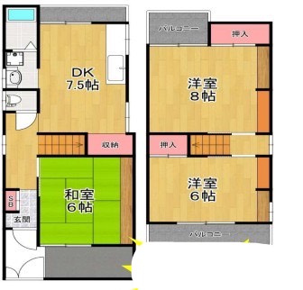 寝屋川市緑町戸建の間取り