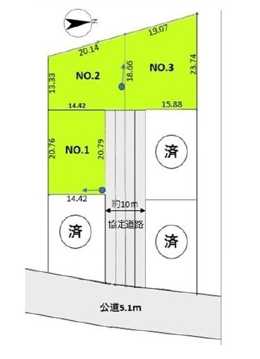 鶴ヶ島市三ツ木売地の土地図