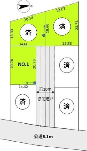 鶴ヶ島市三ツ木売地の土地図