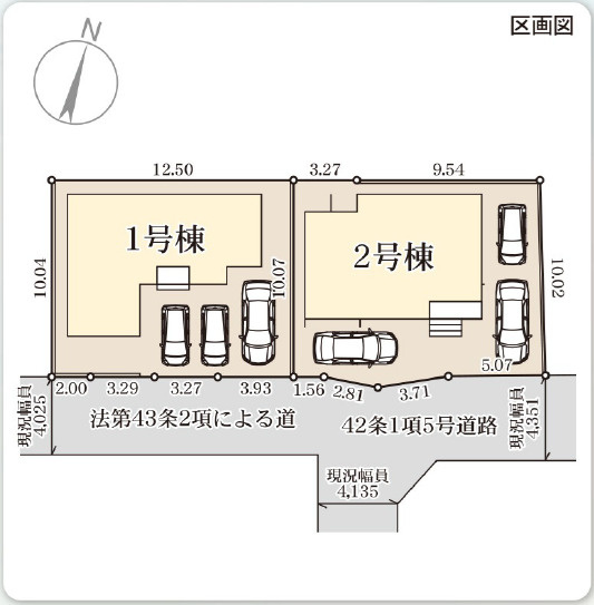 リーブルガーデン／中央区渡鹿第二／2号棟の区画図