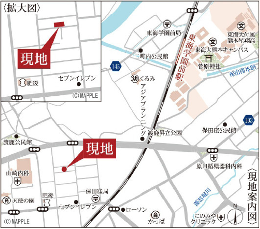 リーブルガーデン／中央区渡鹿第二／1号棟の地図