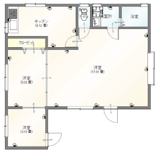 熊本市北区楡木１丁目の一戸建ての間取り