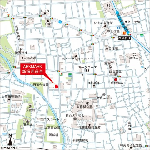 ＡＲＫＭＡＲＫ新宿西落合の地図