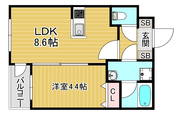 （仮称）小頭町賃貸マンションの間取り