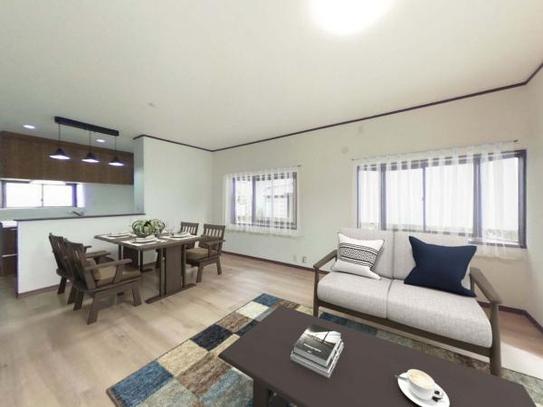 宇都宮市東峰町　4ＳＬＤＫ　中古住宅の居間・リビング