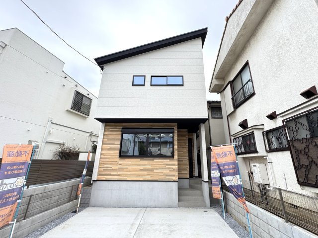 松戸市牧の原１丁目新築戸建【牧野原小学校：2分】の外観|完成済み内覧可能です！！