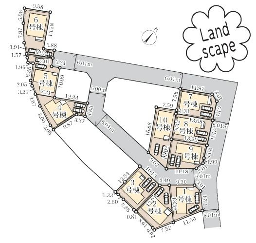 大和市福田新築戸建て　第2-5号棟の区画図|区画図「大和市福田新築戸建て」
