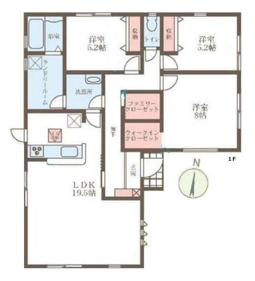 リーブルガーデン田原本町 １号棟 ／新築一戸建の間取り
