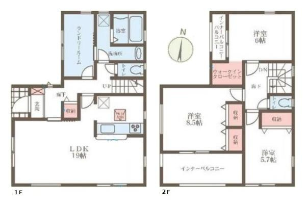 リーブルガーデン田原本町 ２号棟 ／新築一戸建の間取り