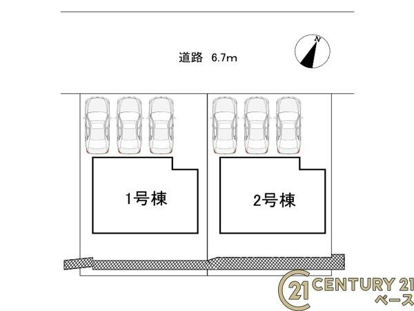 クレイドルガーデン高井田 ２号棟 ／新築一戸建の区画図|■こちらの物件は２号棟です！■