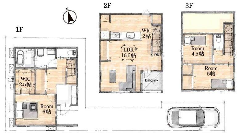 葛飾区亀有4丁目新築分譲住宅の間取り|C号棟間取り