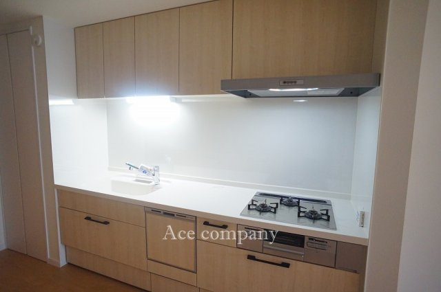 【キッチン】 | 平野区流町2丁目　【A号地/全2棟】 | 食洗機付きのシステムキッチンです☆3口ガスコンロ☆