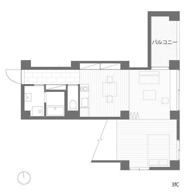 三組坂 flatの間取り|1LDK