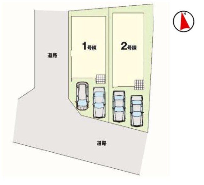 大府市森岡町5丁目334番、335番『仲介手数料無料』新築戸建ての区画図