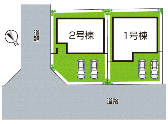 淡路市大磯　第2期　新築一戸建ての区画図|全2区画