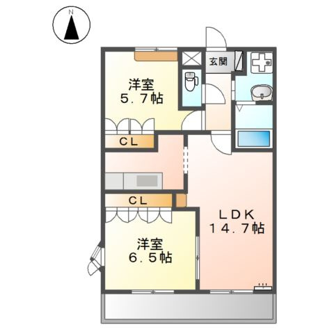 グランディールⅡの間取り