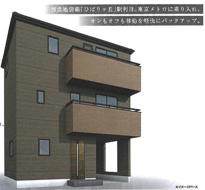 新築/新座市栗原１丁目の外観パース|外観のイメージパースです