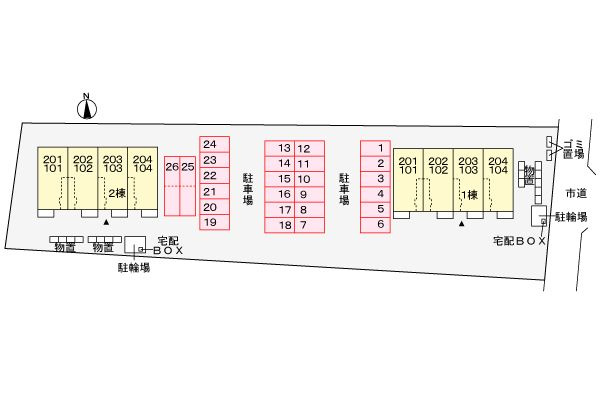 フェリス　ルガール　Ⅱの駐車場