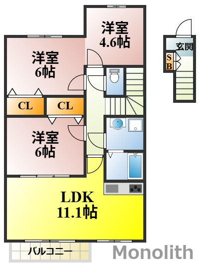アーバン新家の間取り