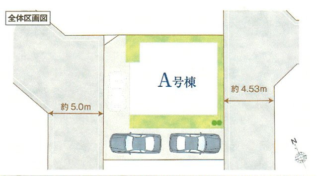 青梅市新町9丁目　新築戸建全1棟の区画図