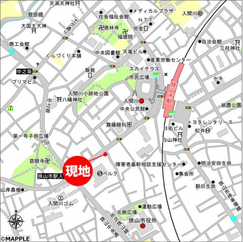 （仮称）狭山市入間川一丁目マンションの地図
