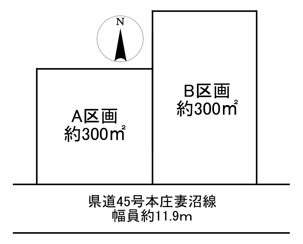-三丁目不動産-熊谷市永井太田　土地の区画図