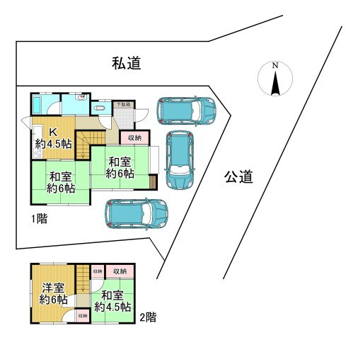 -三丁目不動産-　熊谷市柿沼　駐車3台可の間取り