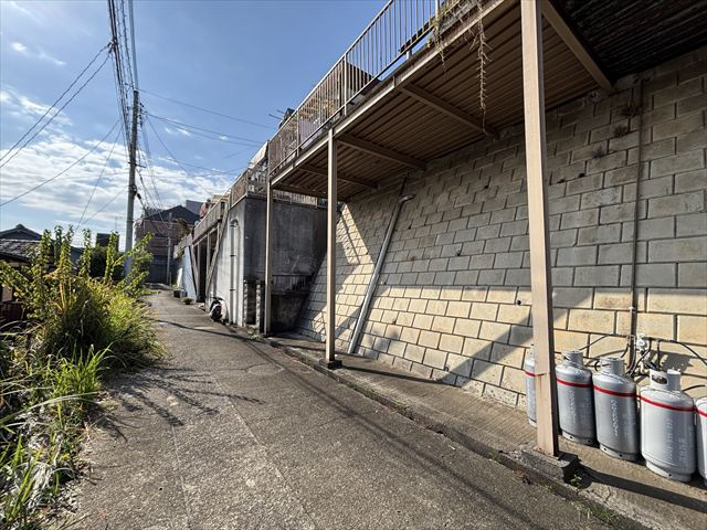 朝霞・膝折町の家の前面道路含む現地写真