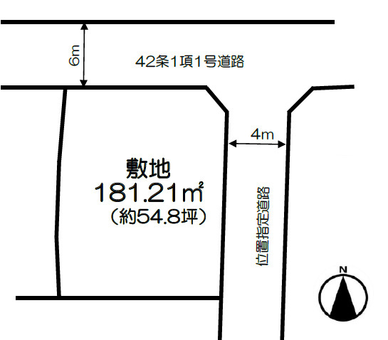 【土地図】 | 明石市大久保町西島　土地 | 敷地約54.8坪です。