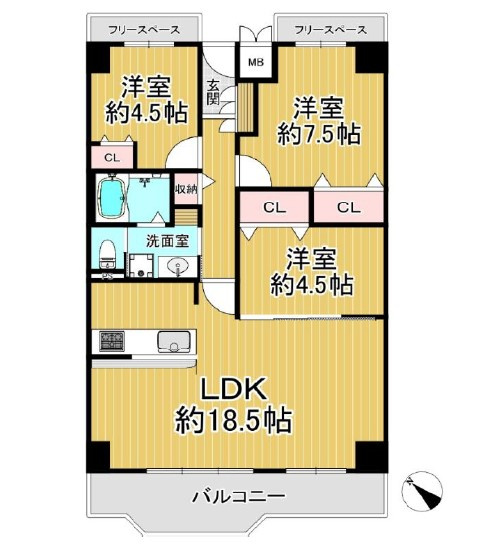 守口太子橋マンション　10階の間取り