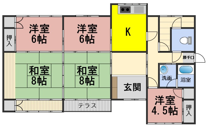 ６６１５２　揖斐郡大野町稲富中古戸建ての間取り