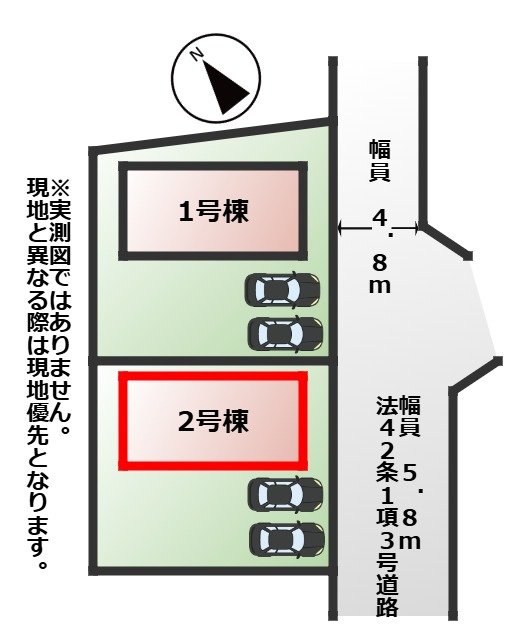 CRADLEGARDEN真岡市台町第9の区画図|【全2棟】各号棟の詳細については、お気軽にお問い合わせください♪