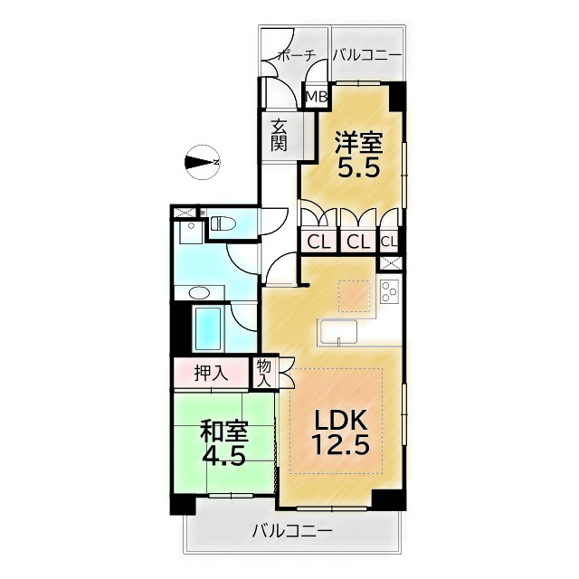 宝ヶ池通パーク・ホームズの間取り