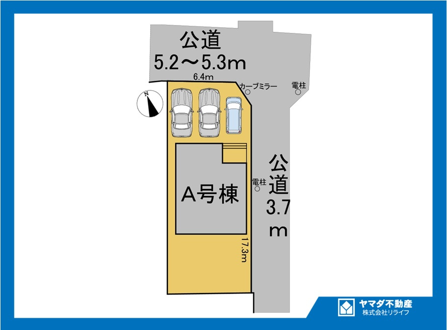 ハートフルタウン　一宮市西島町4丁目　全1区画分譲の区画図|■区画図
■YAMADA電機の　ヤマダ不動産　株式会社リライフ　
いつでもお問合わせ下さい。