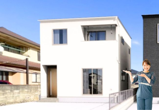 余戸中3丁目の新築のおうち①　松山市余戸中3丁目新築戸建の外観|外観パースです。