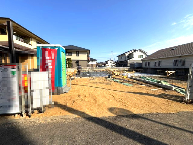 余戸中3丁目の新築のおうち①　松山市余戸中3丁目新築戸建の外観|外はこのようになっています