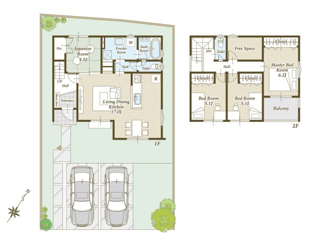 ミジュアリーコート辛川市場　④号地の間取り|４ＬＤＫ＋Ｓ
