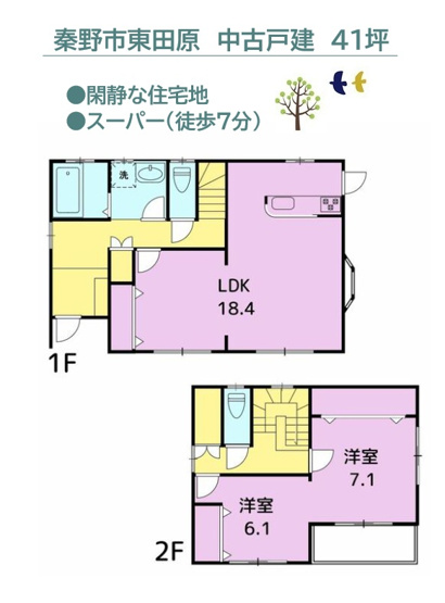 【間取り】 | 生活にメリハリが生まれるゾーニングしやすい間取り♪　　　　　　　　
くつろぐスペースと食事スペースを分けることで、シーンに応じた快適な過ごし方が可能◎