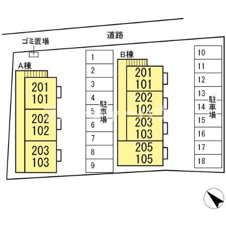パルコートＭ　Ｂの区画図