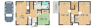 【間取り】 | 浜寺船尾町西２丁　中古戸建