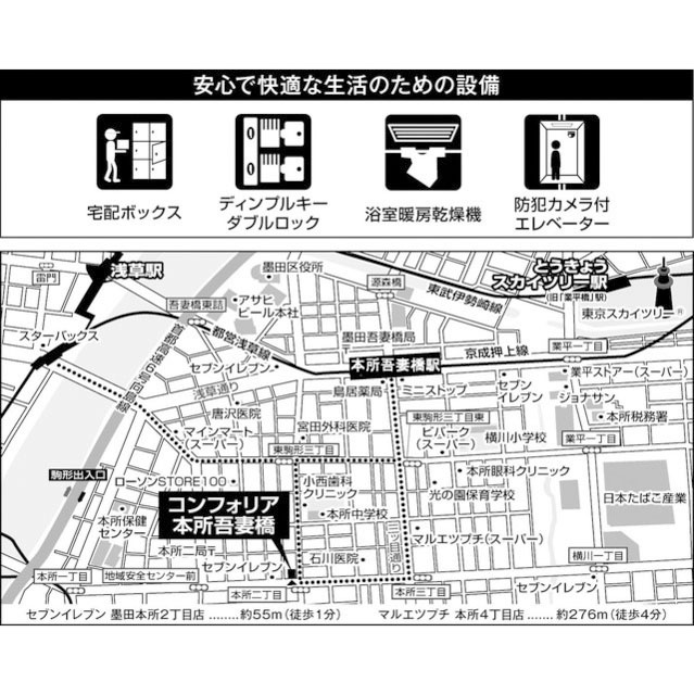 コンフォリア本所吾妻橋の地図