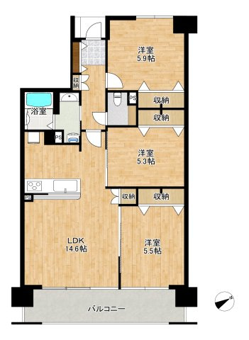 グラン・コート若林の間取り