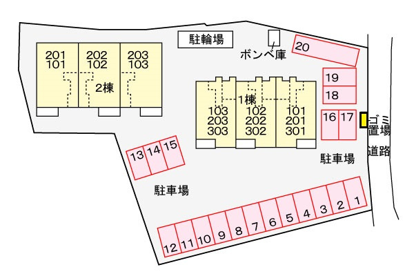 カルム・ソシア Bの区画図