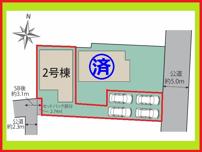 愛西市諸桑町郷城の新築一戸建の区画図|◇２号棟◇