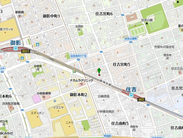 ファミリーハイツ御影の地図