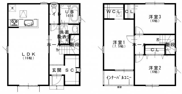 サウシア Aの間取り
