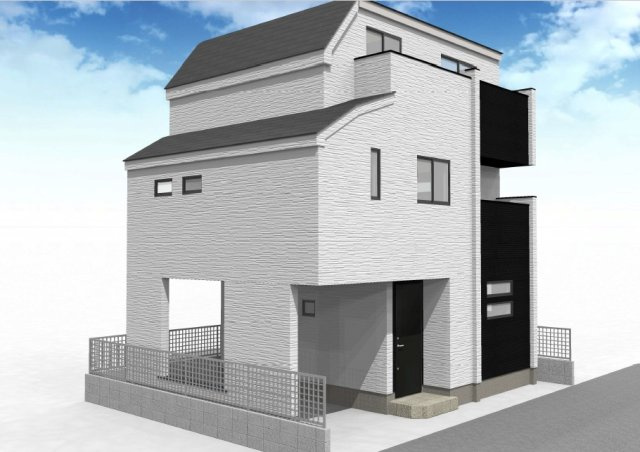 【成約済】北区赤羽三丁目　所有権　新築戸建の外観パース|参考建築費用　1,590万円