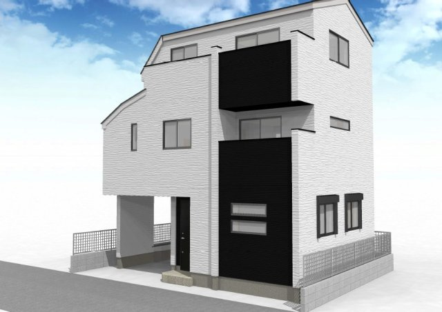 【成約済】北区赤羽三丁目　所有権　新築戸建の外観パース