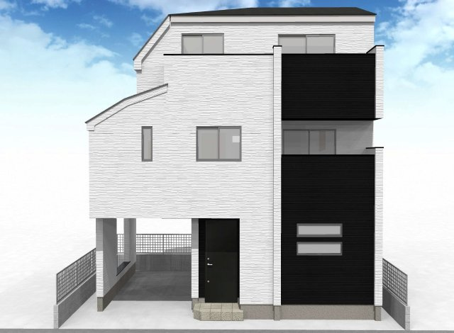 【成約済】北区赤羽三丁目　所有権　新築戸建の外観パース|参考建築費用　1,590万円