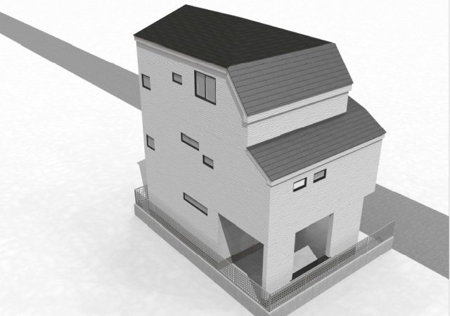 【成約済】北区赤羽三丁目　建築条件なし所有権土地の外観パース|参考建築費用　1,590万円